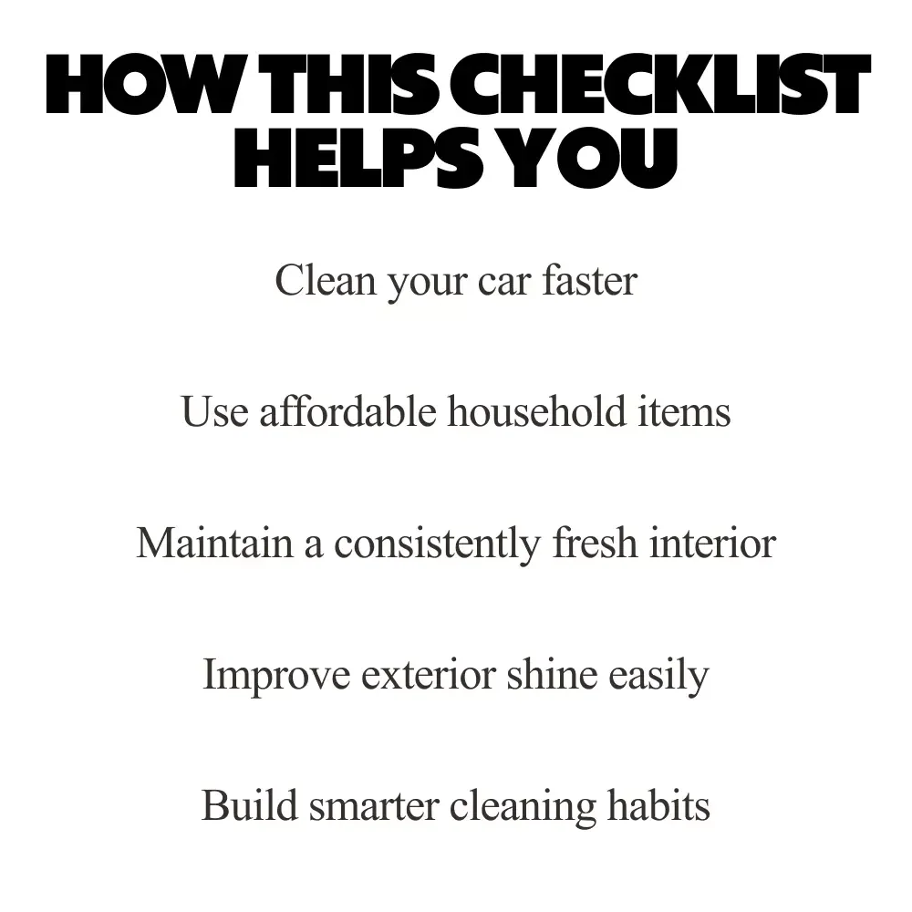 Car Cleaning Hacks to Keep Your Ride Fresh – Digital Checklist of the Best Car Cleaning Hacks for a Spotless Interior & Exterior