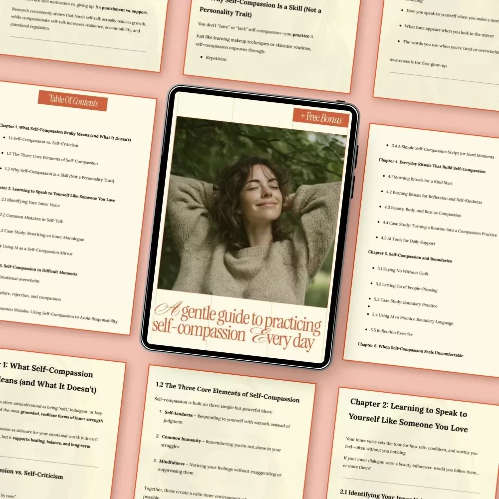 A Gentle Guide to Practicing Self-Compassion Every Day – An eBook with Practical Ways to Practice Self-Compassion, Daily Rituals, Boundaries, and Kind Self-Talk