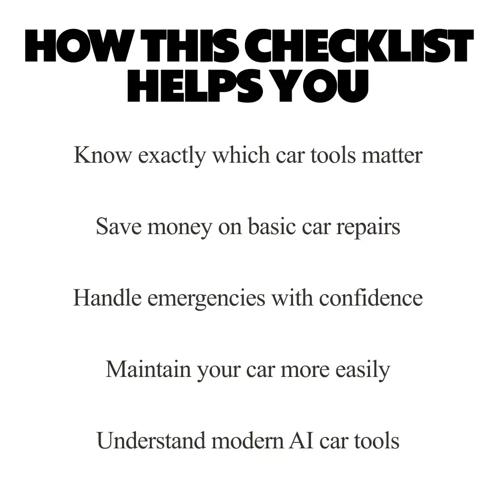 Must-Have Car Tools | Digital Download Car Maintenance Guide, Auto Repair Checklist, DIY Vehicle Tools eBook, Beginner to Pro Mechanics