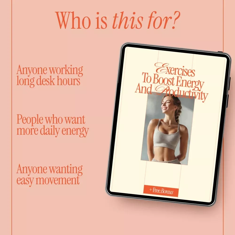 Exercises to Boost Energy and Productivity – Desk Exercises to Do at Work Guide, Office Fitness PDF, Workplace Stretching & Movement Routine