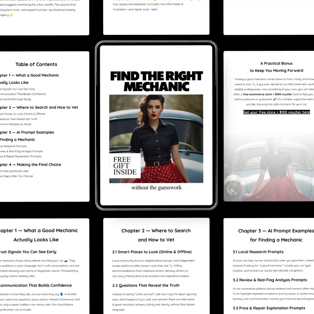 Find the Right Mechanic Without the Guesswork – A Practical Guide on How to Find a Good Mechanic, Avoid Costly Repairs, Ask the Right Questions & Choose with Confidence
