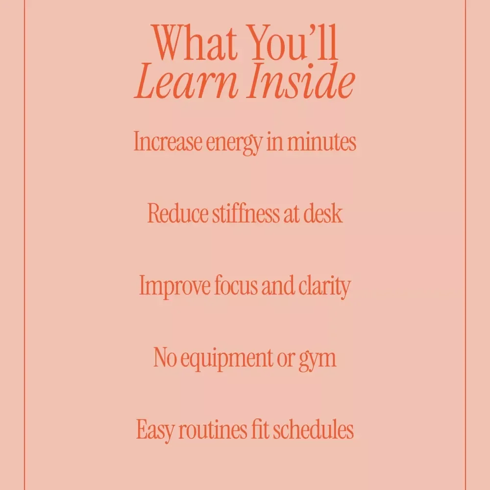 Exercises to Boost Energy and Productivity – Desk Exercises to Do at Work Guide, Office Fitness PDF, Workplace Stretching & Movement Routine