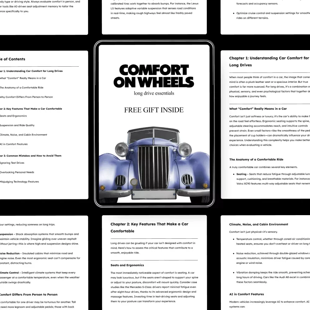 Comfort on Wheels: Long Drive Essentials | Practical Guide to What Makes a Car Comfortable for Long Drives, Smart Features, AI Tips & Road Trip Comfort Checklist