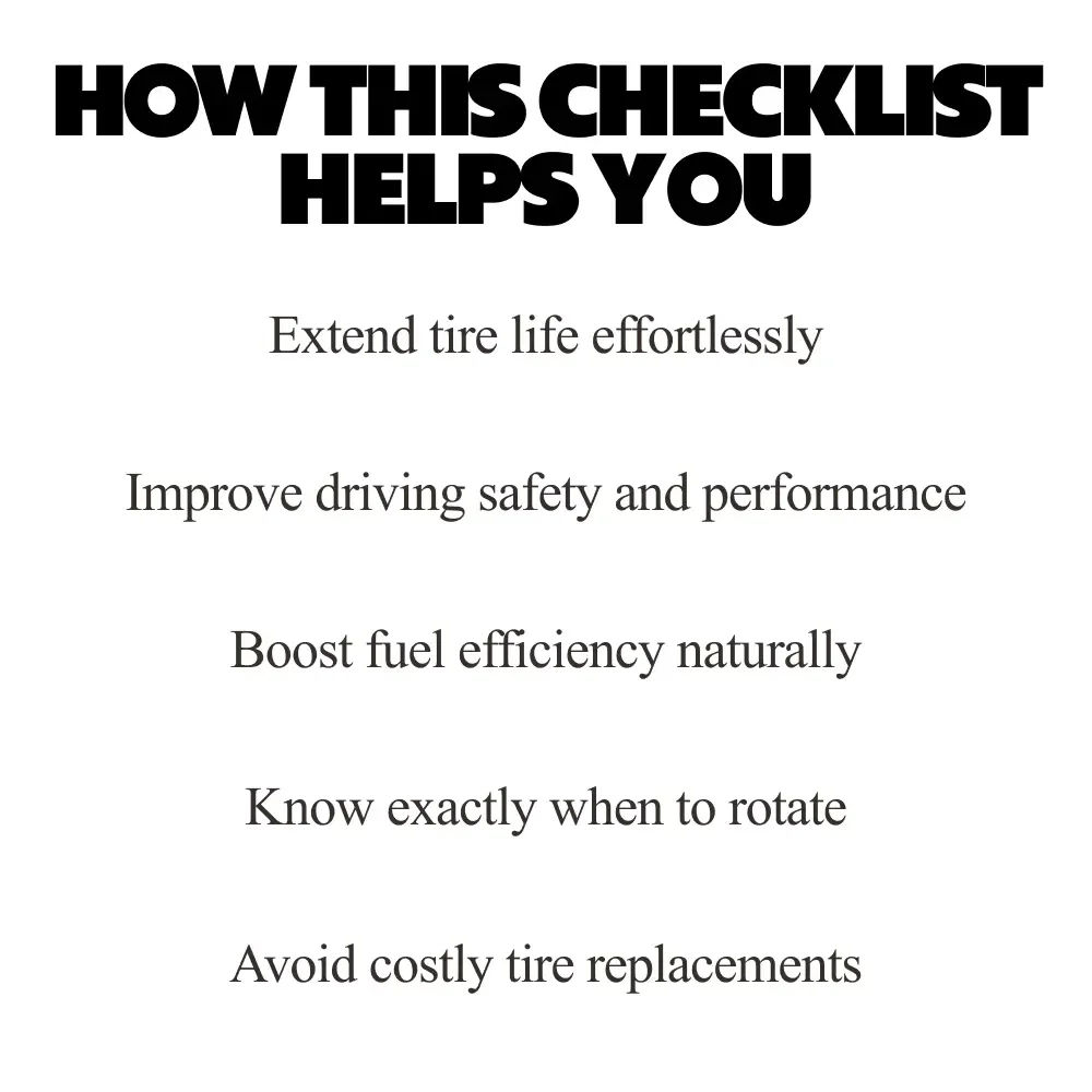 Tire Rotation Tips – Easy Tire Rotation Guide, Vehicle Maintenance Checklist, Car Care eBook, Auto Safety & Fuel Efficiency Digital Download