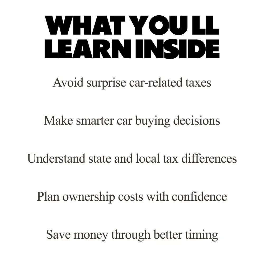 Taxes Behind the Wheel | What Car Taxes Should I Expect? | Smart Car Buying & Ownership Tax Guide eBook