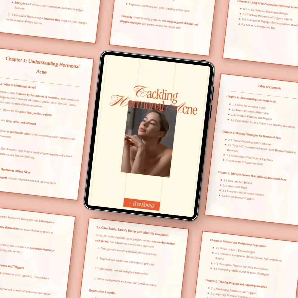 Tackling Hormonal Acne – Complete Digital Guide to Understanding Hormonal Acne, Skincare Strategies, Lifestyle Balance & AI-Powered Personalized Acne Care