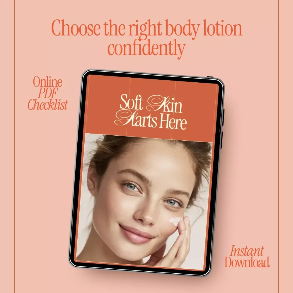 Soft Skin Starts Here | Body Lotion Checklist for Dry Skin Care | how to choose body lotion for dry skin | Digital Download