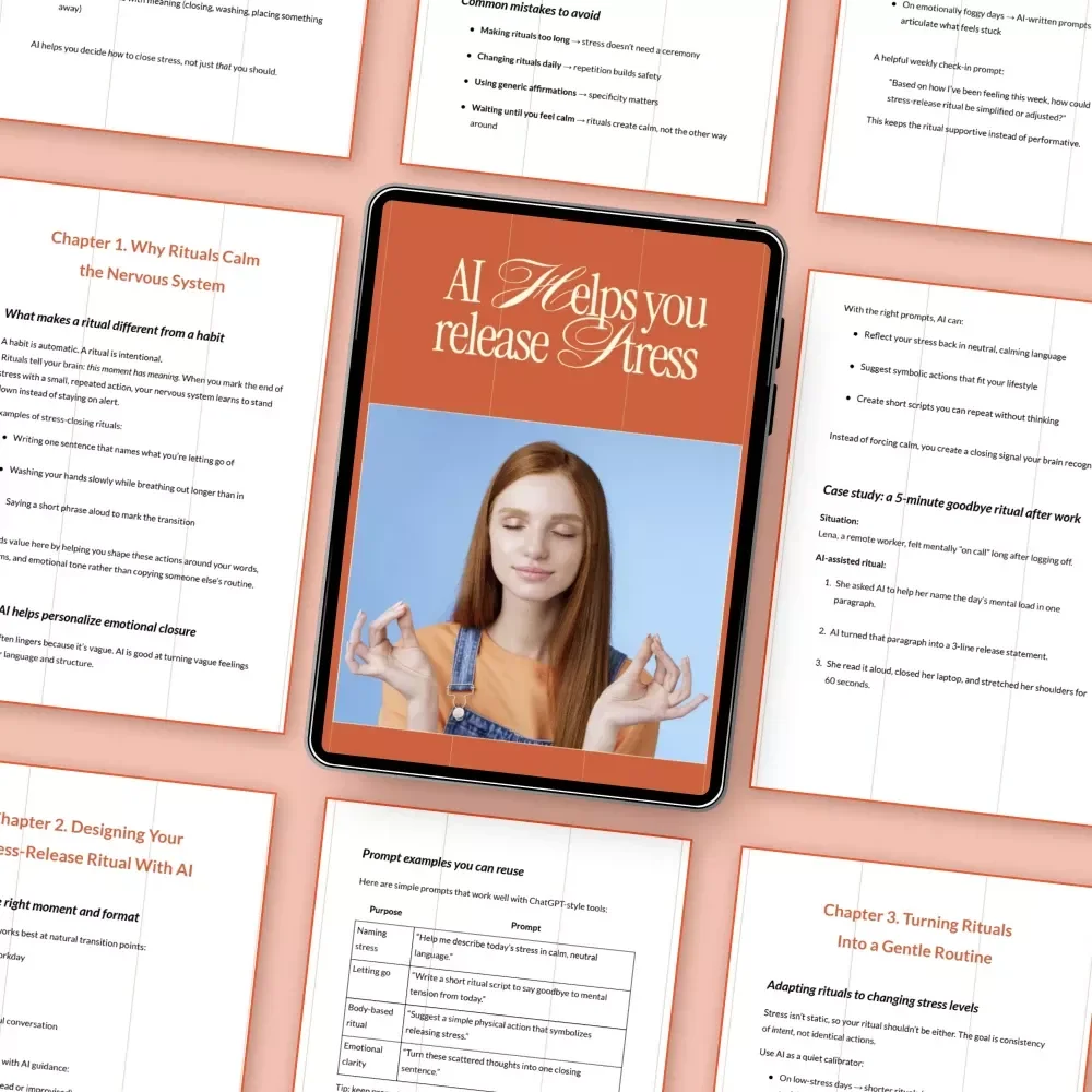 AI Helps You Release Stress – A Gentle Digital Guide Using ai to create a ritual for saying goodbye to stress, Calm Your Nervous System & Build Emotional Balance