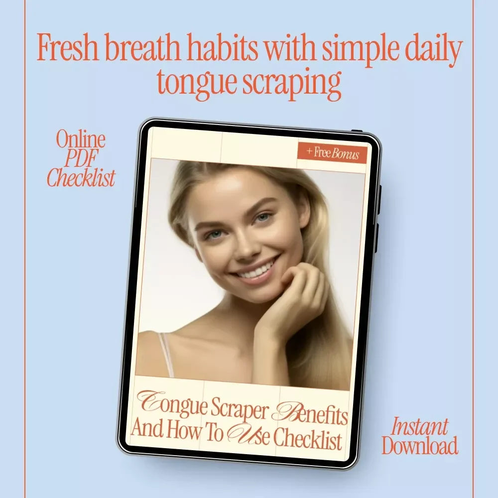 Tongue Scraper Benefits and How to Use Checklist – Easy Daily Oral Care Guide, Morning Routine Checklist, Digital Download for Fresh Breath