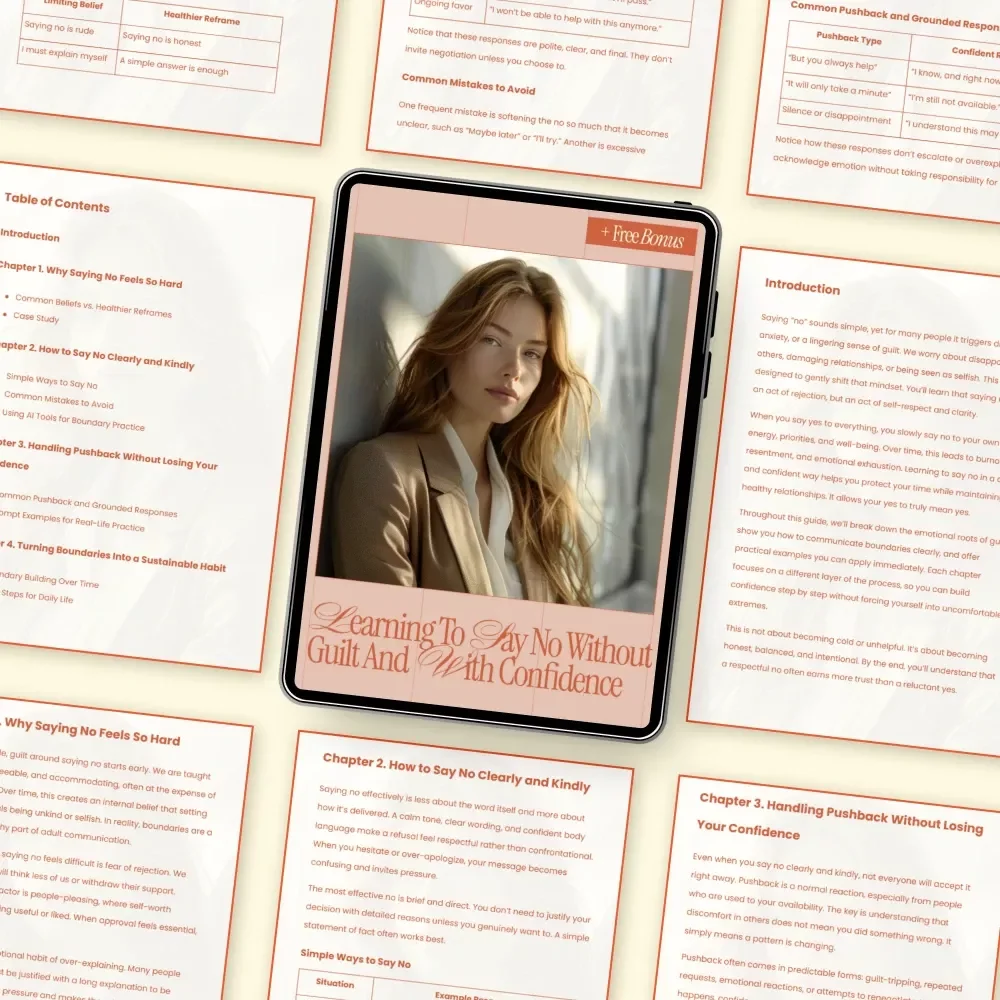 Learning to Say No Without Guilt and With Confidence – Practical Guide on how to say no without feeling guilty, Boundaries, Self-Respect, Clear Communication