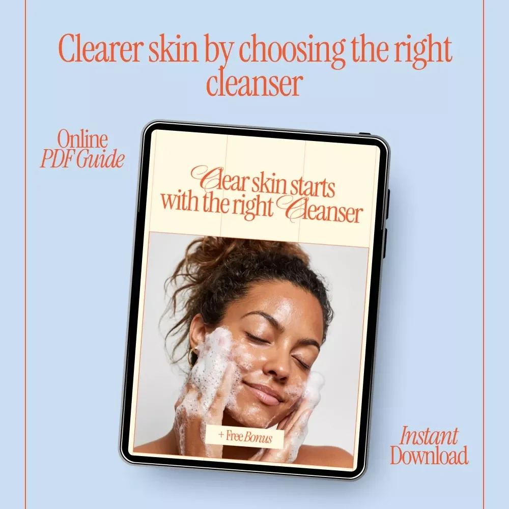 Clear Skin Starts With the Right Cleanser | Acne-Prone Skin Cleanser Guide, Face Wash eBook & Skincare Checklist Digital Download