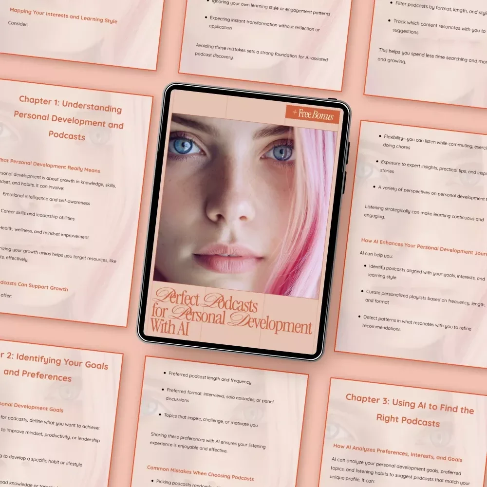Perfect Podcasts for Personal Development with AI | Smart eBook Guide Using ai to recommend podcasts for personal development | Personal Growth & Self-Improvement Download