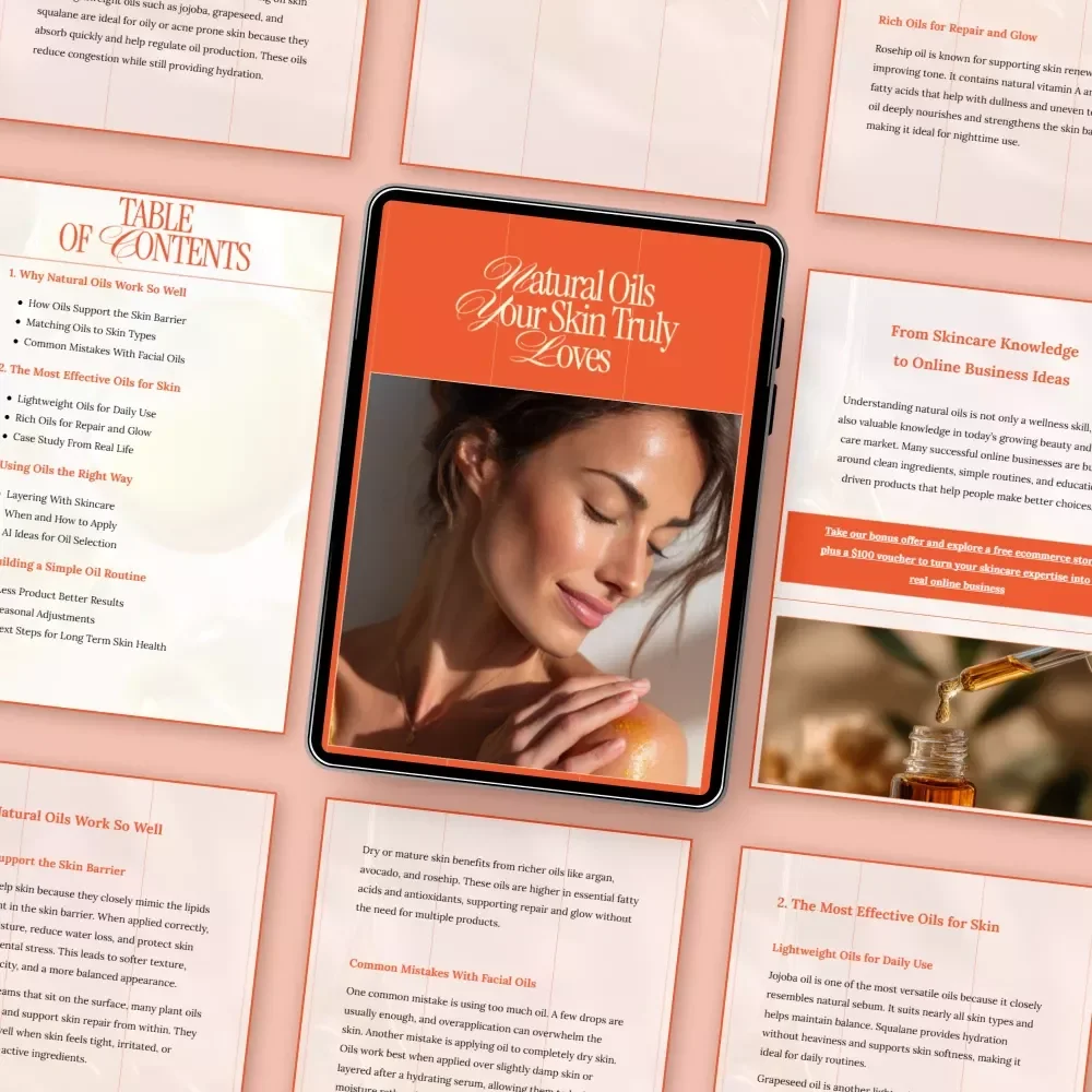 Natural Oils Your Skin Truly Loves – A Simple Skincare Guide Answering what natural oils help skin most | Digital Download