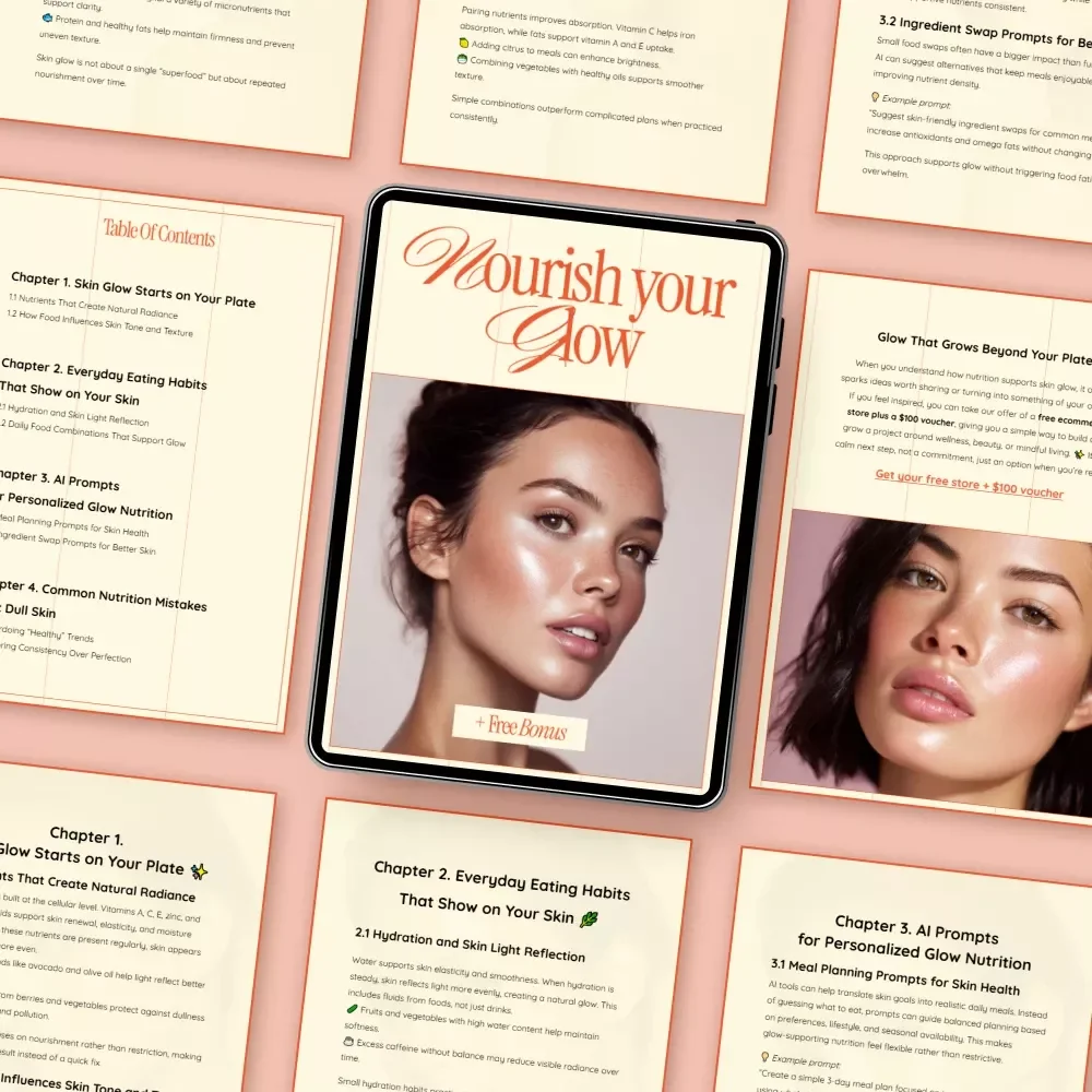 Nourish Your Glow: A Practical Guide to Nutrition for Skin Glow, Radiant Eating Habits, and Personalized AI Prompts