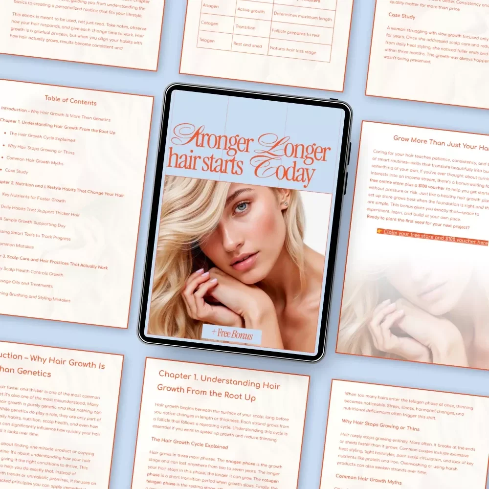 Stronger Longer Hair Starts Today – A Complete eBook Guide on how to grow your hair faster and thicker, Scalp Care, Nutrition & Proven Hair Growth Routines