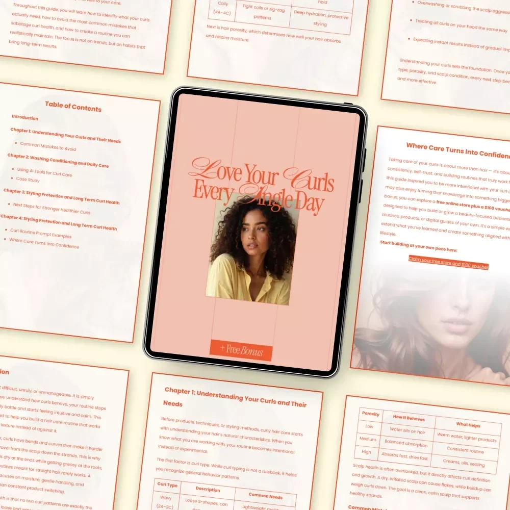 Love Your Curls Every Single Day – Curly Hair Guide, Daily Curl Care Manual, Hair Care Routine for Curly Hair, Digital Download for Healthy Defined Curls