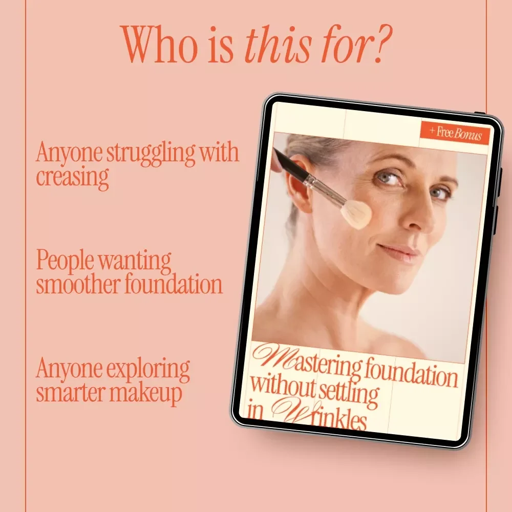 Mastering Foundation Without Settling in Wrinkles | Pro Makeup eBook Guide on how to apply foundation without settling in wrinkles | Smooth, Flawless Skin at Any Age