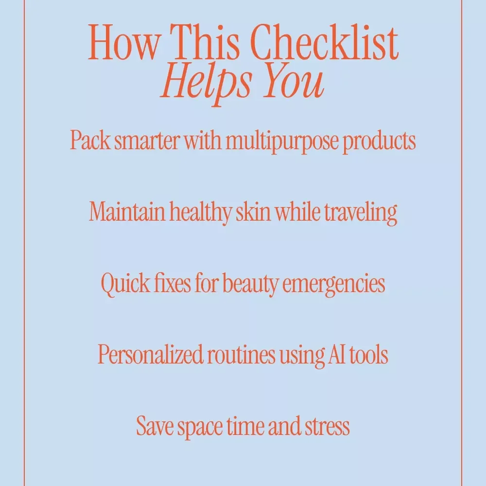 Glow-On-The-Go Travel Beauty Guide | Printable Checklist for How to Build Beauty Routine for Travel | Minimal, Smart, Stress-Free Skincare on the Go