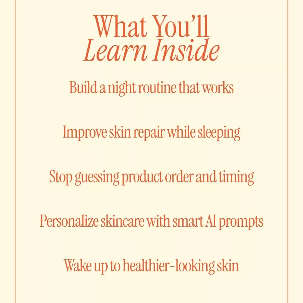 Night Skin Reset – Night Skincare Routine Guide, Digital eBook for Glowing Morning Skin, Evening Routine Checklist & AI Skin Care Prompts