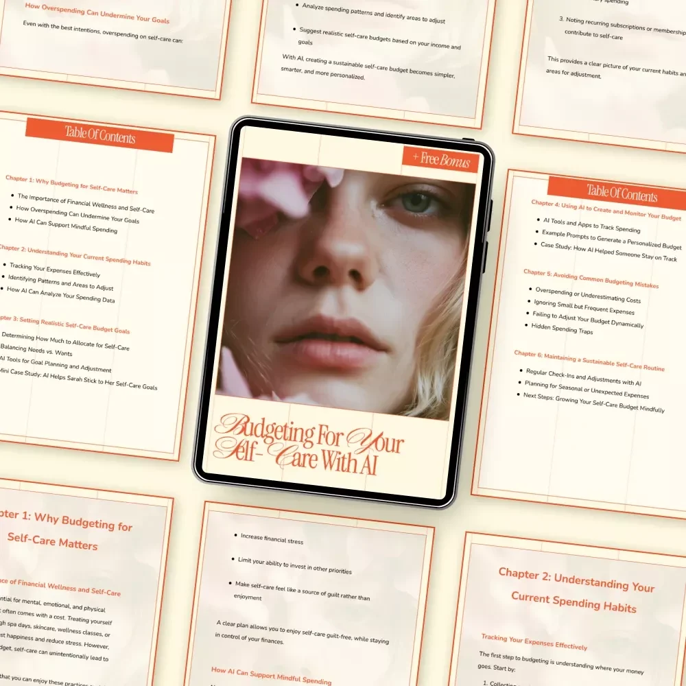 Budgeting for Your Self-Care with AI | Smart Self-Care Budget Planner Ebook