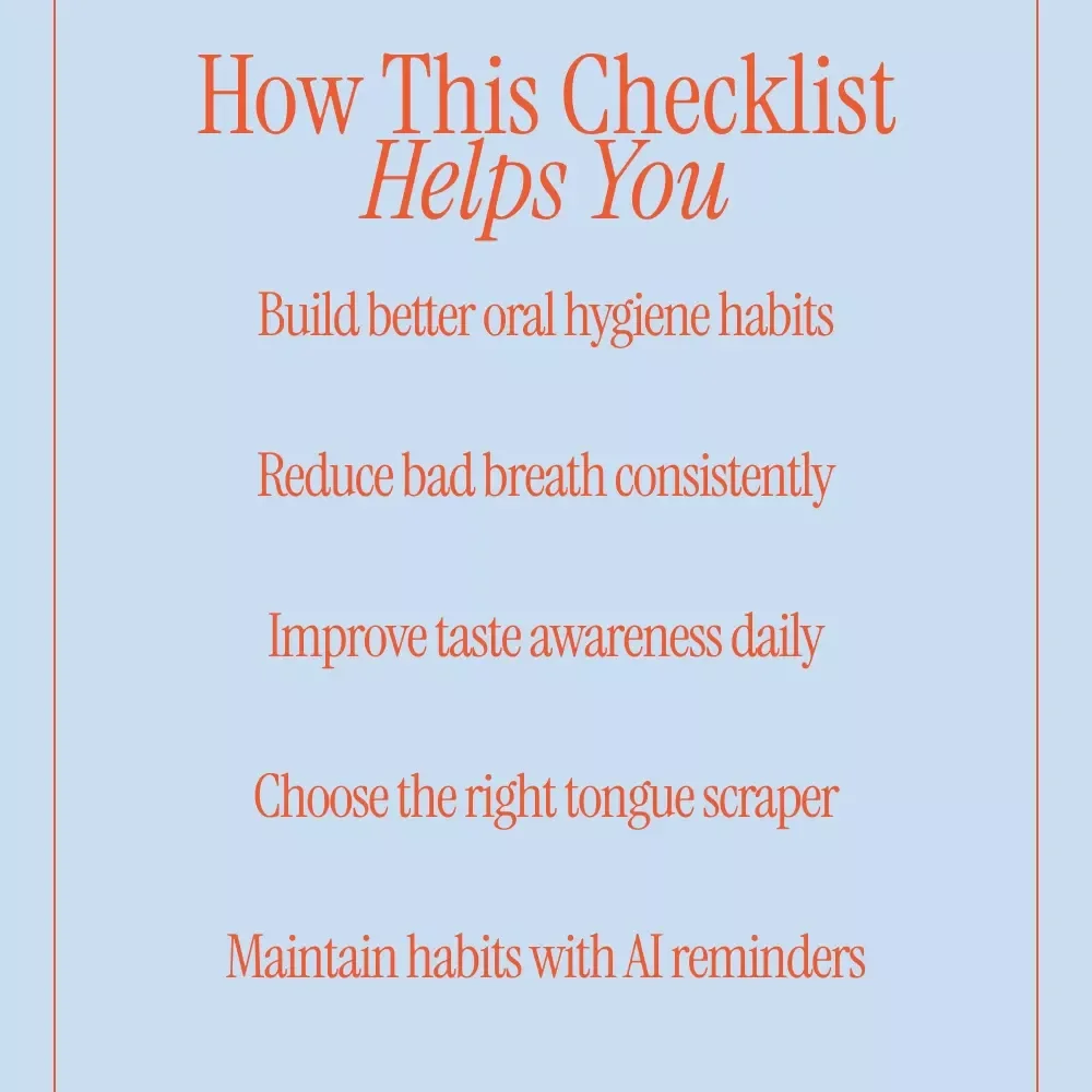 Tongue Scraper Benefits and How to Use Checklist – Easy Daily Oral Care Guide, Morning Routine Checklist, Digital Download for Fresh Breath