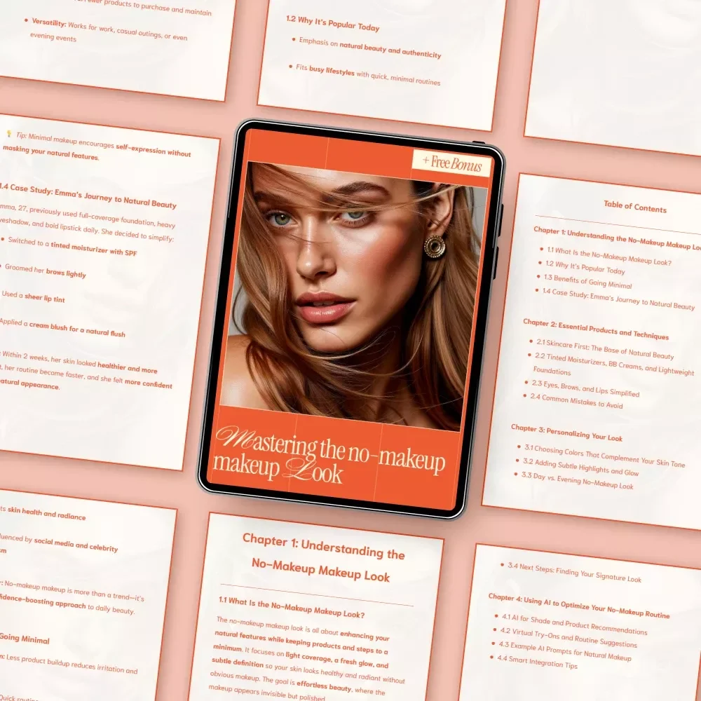 Mastering the No-Makeup Makeup Look – Natural Beauty Guide, Minimal Makeup eBook, Everyday Glow Digital Download