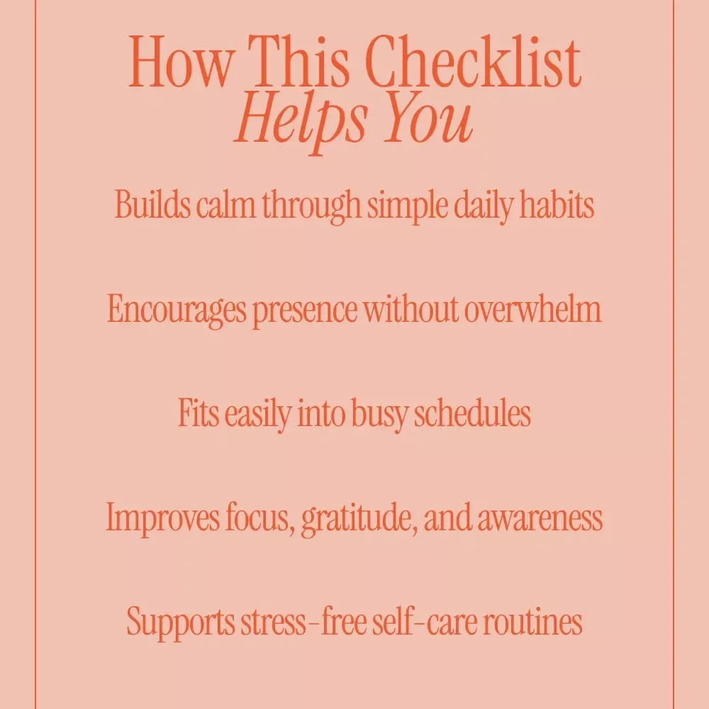 Mindful Moments: Your Daily Mindfulness Checklist – Daily Mindfulness Checklist for Calm Living, Self Care Routine, Mindfulness Guide, Printable & Digital Download