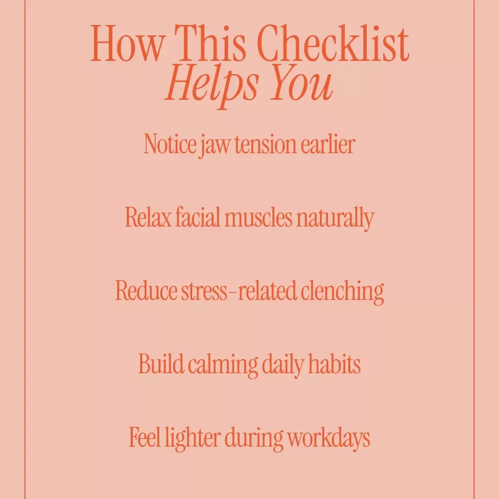 Unclench and Unwind – Jaw Tension Relief Checklist | Simple Daily Guide on How to Relieve Tension in Your Jaw | Digital Download