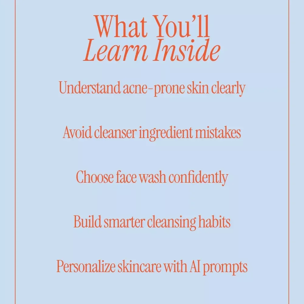 Clear Skin Starts With the Right Cleanser | Acne-Prone Skin Cleanser Guide, Face Wash eBook & Skincare Checklist Digital Download
