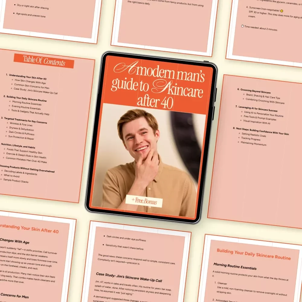 A Modern Man’s Guide to Skincare After 40 | Practical eBook for Confidence, Aging Well | Smart Skincare for Men Over 40