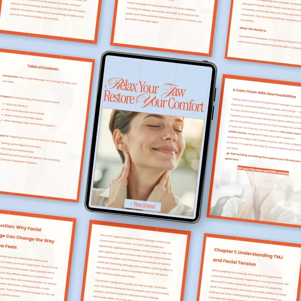 Relax Your Jaw Restore Your Comfort | TMJ Facial Massage eBook | How to Do a Facial Massage for TMJ | Jaw Tension Relief Guide