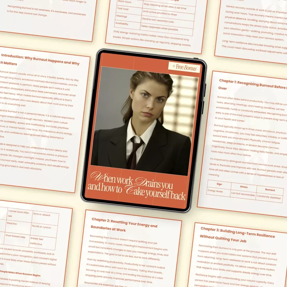 When Work Drains You and How to Take Yourself Back | Practical Guide on How to Deal with Burnout at Work for Overwhelmed Professionals