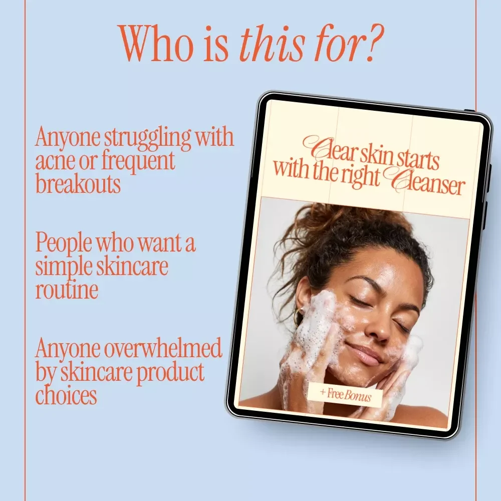 Clear Skin Starts With the Right Cleanser | Acne-Prone Skin Cleanser Guide, Face Wash eBook & Skincare Checklist Digital Download