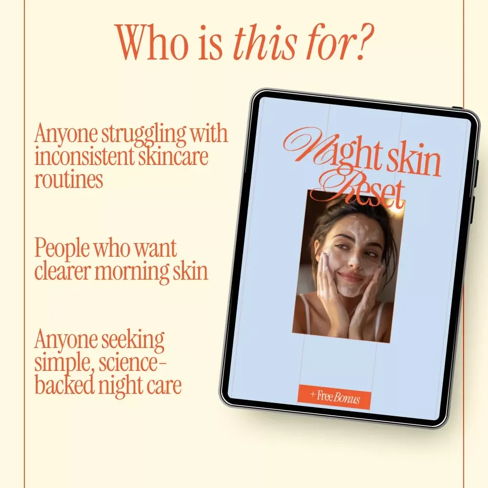Night Skin Reset – Night Skincare Routine Guide, Digital eBook for Glowing Morning Skin, Evening Routine Checklist & AI Skin Care Prompts