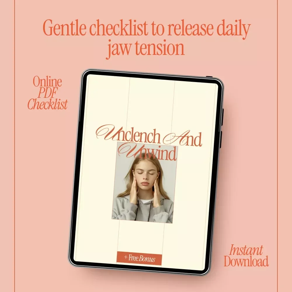Unclench and Unwind – Jaw Tension Relief Checklist | Simple Daily Guide on How to Relieve Tension in Your Jaw | Digital Download