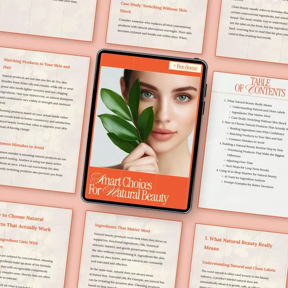 Smart Choices for Natural Beauty – Natural Beauty Guide, Clean Beauty eBook, Ingredient Education, AI Beauty Shopping Checklist