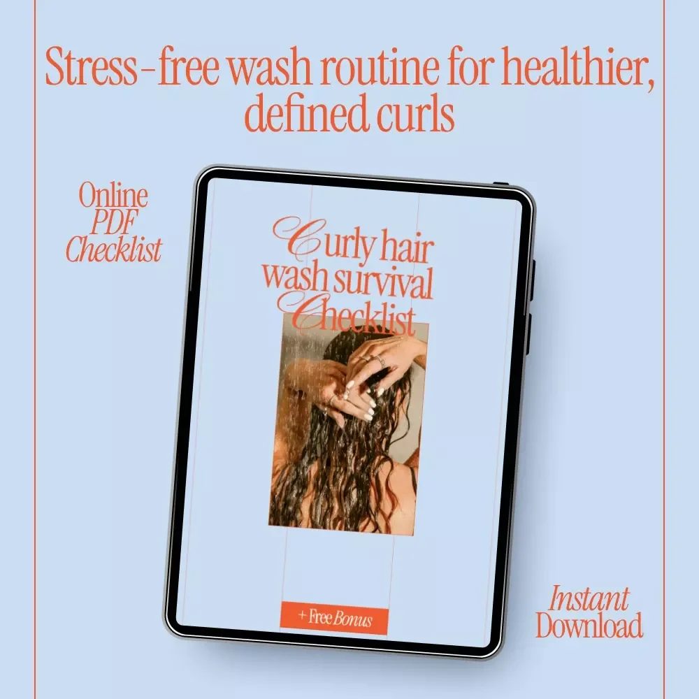 Curly Hair Wash Survival Checklist | Best Way to Wash Curly Hair Step-by-Step | Digital Download for Frizz-Free, Healthy Curls