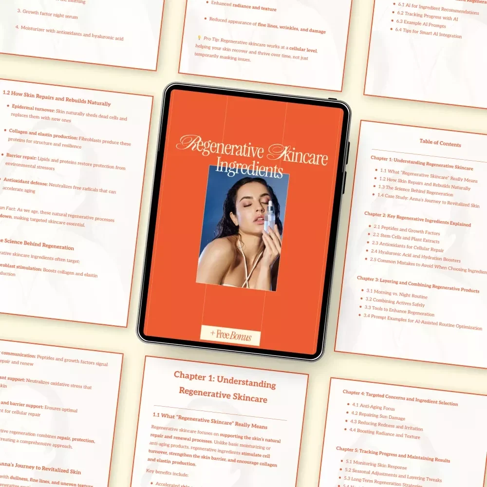 Regenerative Skincare Ingredients | Digital Guide to Regenerative Skincare, Anti-Aging Ingredients, AI-Powered Routines & Skin Repair Science Download