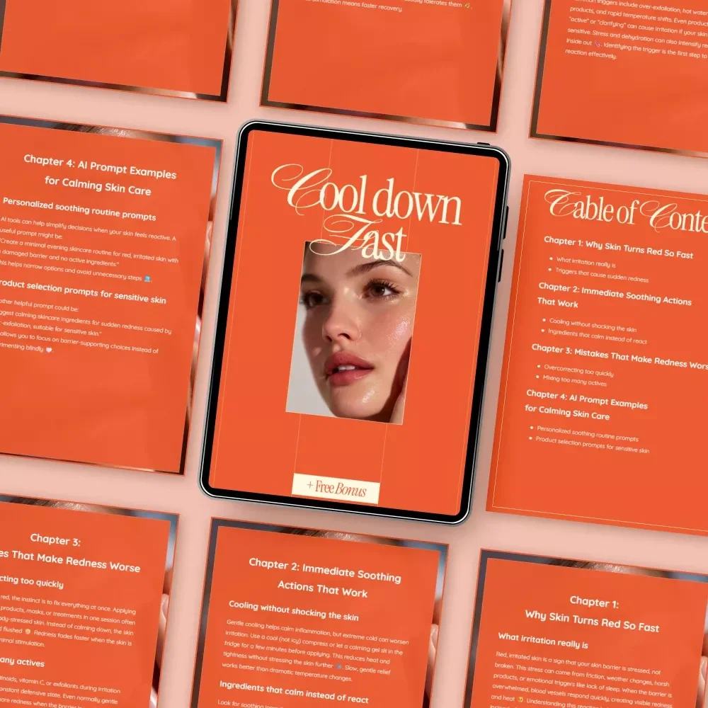 Cool Down Fast – Sensitive Skin Redness Relief Guide | Why Skin Turns Red So Fast, Immediate Soothing Actions That Work, AI Prompt Examples for Calming Skin Care