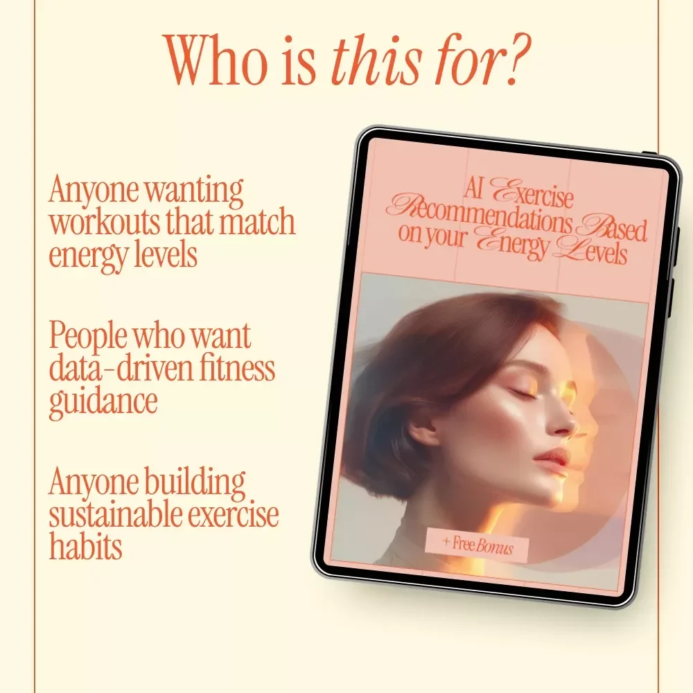 AI Exercise Recommendations Based on Your Energy Levels | Smart Fitness eBook, Personalized Workouts, AI to Recommend Exercises Based on Your Energy Levels, Digital Download