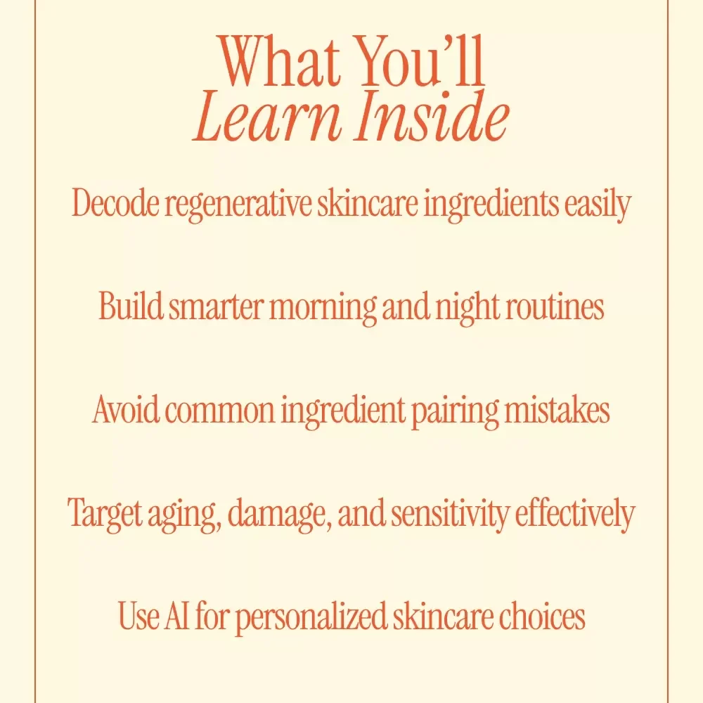 Regenerative Skincare Ingredients | Digital Guide to Regenerative Skincare, Anti-Aging Ingredients, AI-Powered Routines & Skin Repair Science Download