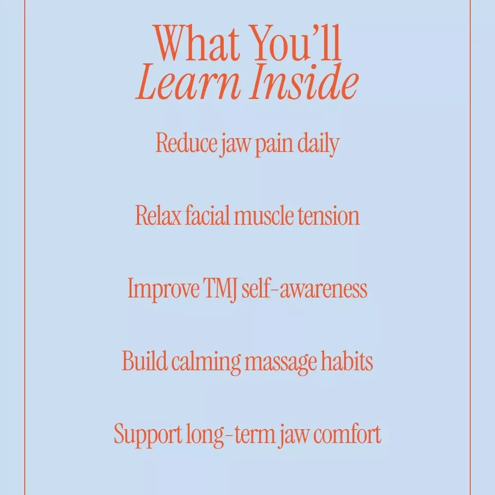 Relax Your Jaw Restore Your Comfort | TMJ Facial Massage eBook | How to Do a Facial Massage for TMJ | Jaw Tension Relief Guide