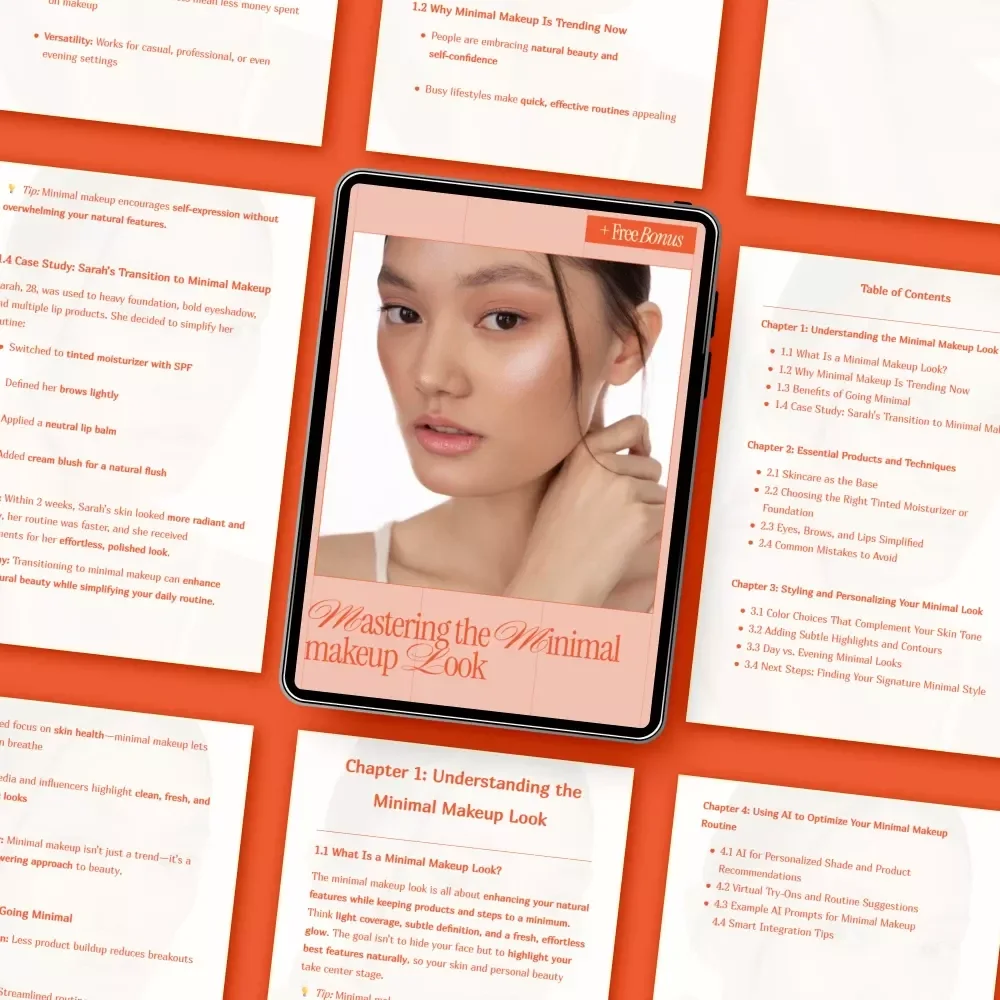 Mastering the Minimal Makeup Look – Digital Beauty Guide, Minimal Makeup Tutorial, Natural Makeup eBook, Everyday Glow Checklist