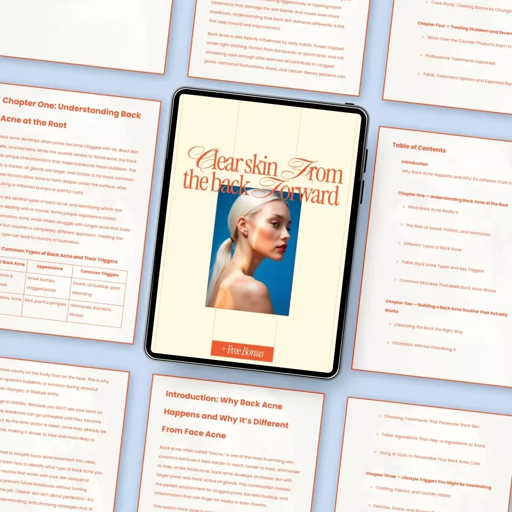 Clear Skin From the Back Forward | Back Acne Guide, Bacne Treatment eBook, Body Acne Routine, Clear Back Skin Checklist, Digital Download