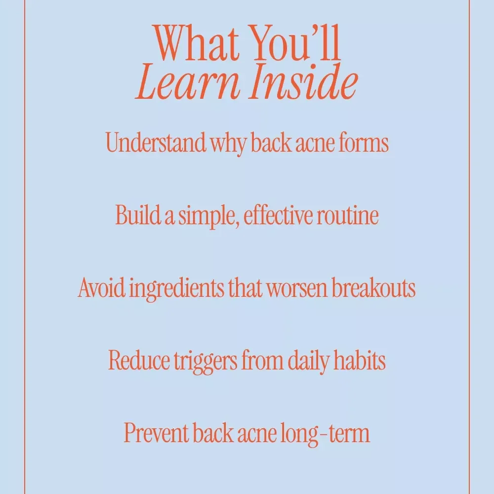 Clear Skin From the Back Forward | Back Acne Guide, Bacne Treatment eBook, Body Acne Routine, Clear Back Skin Checklist, Digital Download
