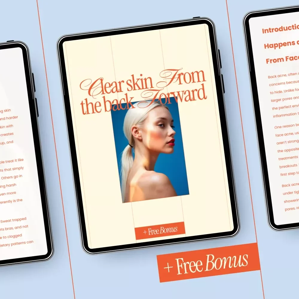 Clear Skin From the Back Forward | Back Acne Guide, Bacne Treatment eBook, Body Acne Routine, Clear Back Skin Checklist, Digital Download