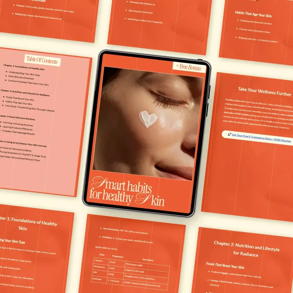 Smart Habits for Healthy Skin – Digital Guide to Healthy Skin Habits, Daily Skincare Routines & Lifestyle Glow-Up