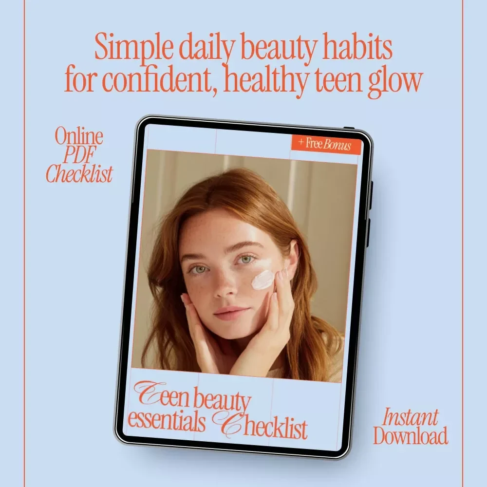 Teen Beauty Essentials Checklist – Simple Daily Routine Guide with Teen Beauty Tips | Printable Digital Download