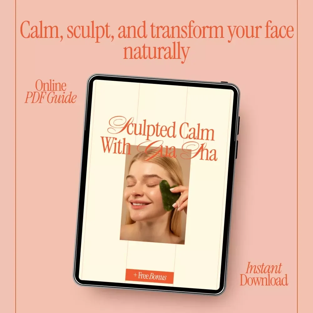 Sculpted Calm with Gua Sha | Face Sculpting Guide, Gua Sha Routine eBook, Facial Massage Checklist, Lymphatic Drainage & Jawline Sculpting Digital Download