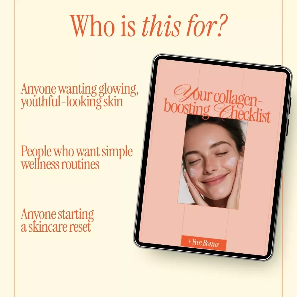 Your Collagen-Boosting Checklist – Simple Daily Routine for Glowing Skin | Printable Digital Checklist with collagen boosting tips
